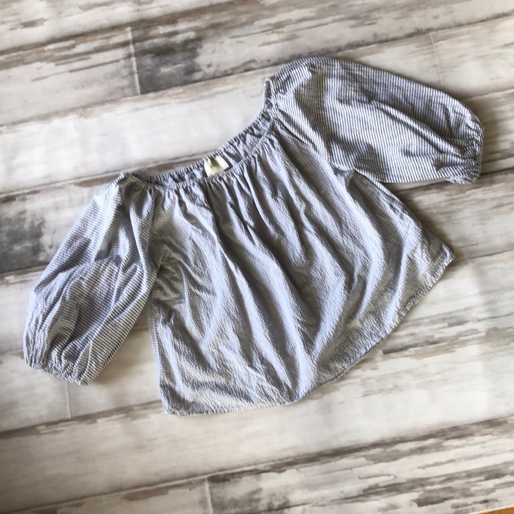 MAEVE ANTHROPOLOGIE SEERSUCKER BLOUSE SIZE MEDIUM